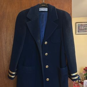 Vintage Christian Dior Navy Sailor Coat - 100% Wool
